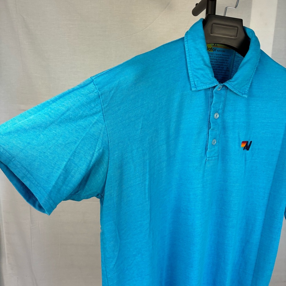 Aviator Nation Short-Sleeve Polo in Ocean XL - Picture 4 of 11